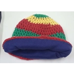 Ebuuks Red Yellow Green Variegated Two Hats with Satin and Fleece Lining Ebuuks Red Yellow Green Variegated Two Hats with Satin and Fleece Lining