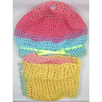 Ebuuks Sparkle Pretties Please Variegated Bozeman Knitted Hat and Scarf Set with Satin Lining