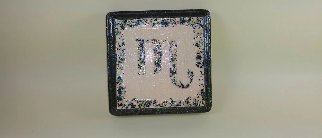 Glitter Zodiac 4x4 Square Wood Plaque