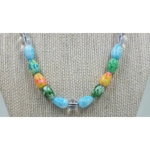Clear Round and Raindrop Glass Bead Necklace Clear Round and Raindrop Glass Bead Necklace