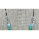 Clear Round and Raindrop Glass Bead Necklace Clear Round and Raindrop Glass Bead Necklace