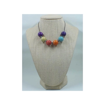 Multicolored Round Jasper Stone Necklace