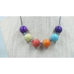 Multicolored Round Jasper Stone Necklace Multicolored Round Jasper Stone Necklace