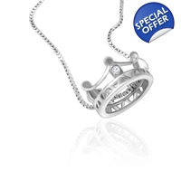 925 Sterling Silver Crown Necklac..