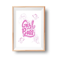 Girl Boss Quote Instant Wall Art ..