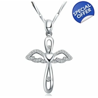 Angel Wing Cross 925 Sterling Sil..