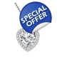 925 Sterling Silver and Cubic Zirconia 3D Heart ..