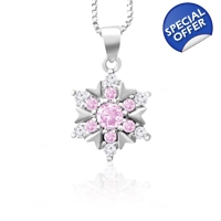 Pink Snowflake 925 Sterling Silve..