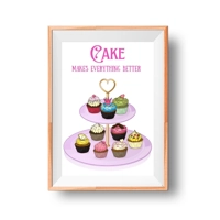Cake Lover Quote Instant Wall Art..