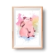 Cute Piglet Watercolour Children's Instant Wall ..