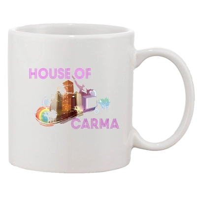 Coffee Cup with the shows on the Network Logo