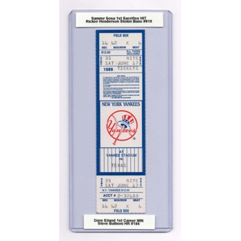 Sammy Sosa 1st SACRIFICE HIT 1989-06-17 New York..