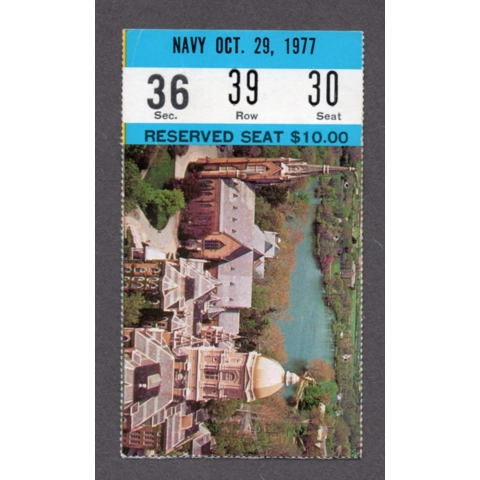 Joe Montana 1977 National Championship Run 1977-10-29 Notre Dame Fighting Irish vs NAVY Midshipmen Football Ticket Stub GAME 7