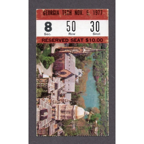 Joe Montana 1977 National Championship Run 1977-11-5 Notre Dame Fighting Irish vs Georgia Tech Yellow Jackets Football Ticket Stub GAME 8
