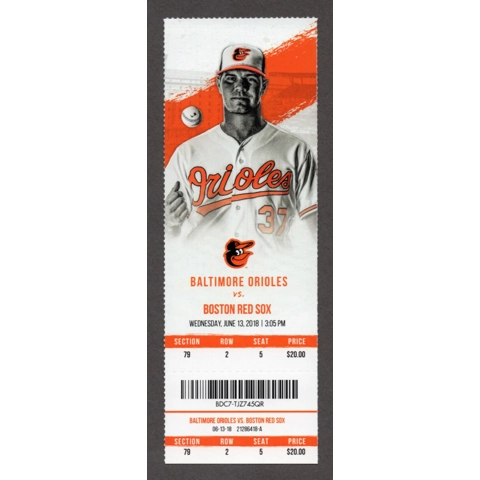 Chris Sale WIN 97 GEM 9-K's - 2018-06-13 Baltimore Orioles vs Boston Red Sox Full Season Ticket - Mookie Betts HR 96 - Dylan Bundy