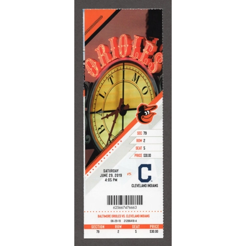 Renato Nunez Multi HR 26, 27 - 2019-06-29 Baltimore Orioles vs Cleveland Indians Full Season Ticket - Anthony Santander HR 5