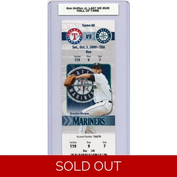 Ken Griffey Jr HR #630 LAST HOME RUN 2009 Marine..