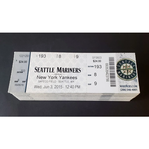 2015 Seattle Mariners Full Unused Baseball TIcket YOU PICK Various Dates Nelson Cruz Robinson Cano Kyle Seager Felix Hernandez 2015 Seattle Mariners Full Unused Baseball TIcket YOU PICK Various Dates Nelson Cruz Robinson Cano Kyle Seager Felix Hernandez