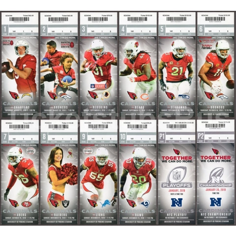 2018 NFL ARIZONA CARDINALS Season Ticket Stubs - Full Unused MINT!!!