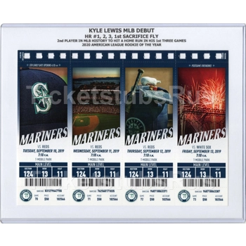 Kyle Lewis MLB DEBUT HR #1 2 3 ROY 2019 Seattle ..