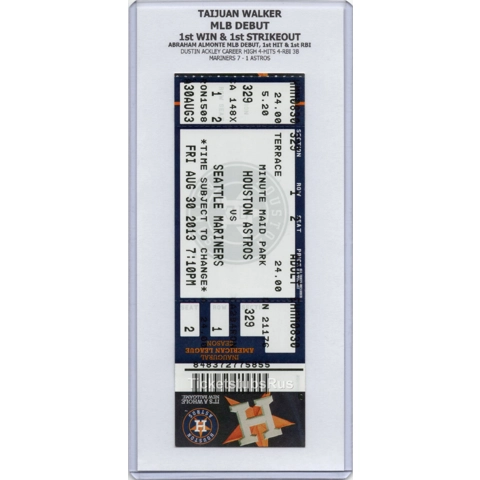 Taijuan Walker MLB DEBUT 1st WIN 2013 Astros Mariners 8/30 Full Ticket NY METS