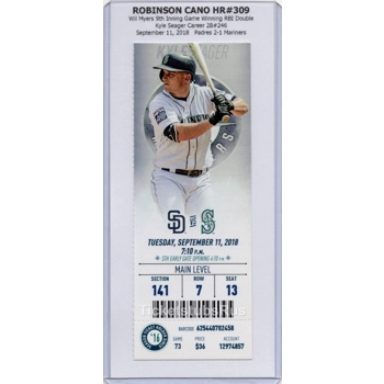 Robinson Cano HR #309 ROBBIE 2018 Mariners Padre..