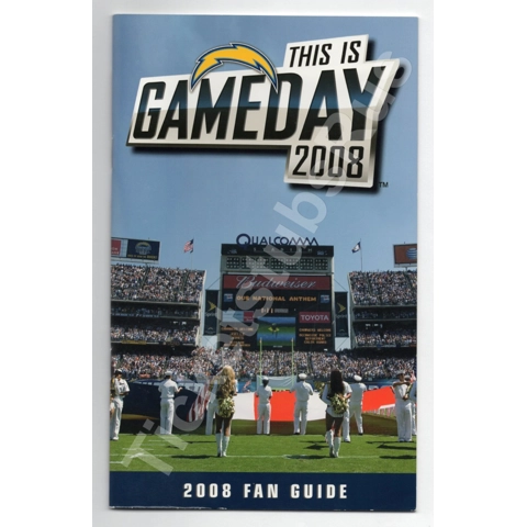 2008 San Diego Chargers GAMEDAY FAN GUIDE Tomlinson Rivers Gates Dielman Jackson