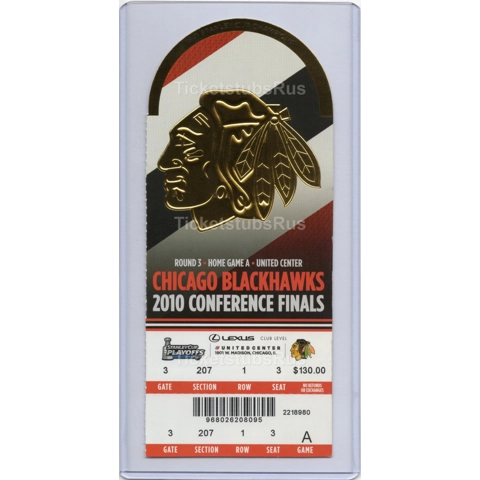 2010 NHL PLAYOFFS BLACKHAWKS SHARKS CONF FINALS GM 3 FULL TICKET 5/21 TOEWS