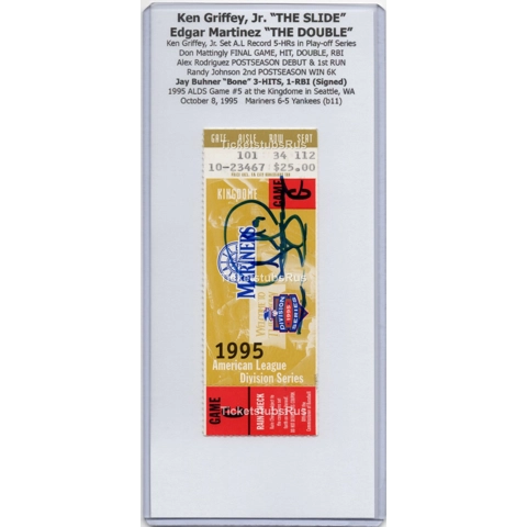 1995 ALDS Gm #5 THE DOUBLE & GRIFFEY JR SLIDE Mariners Yankees Ticket Stub BONE