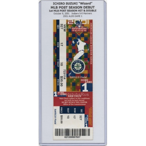 Ichiro Suzuki MLB POST SEASON DEBUT 2001 ALDS Mariners Indians 10/9 Full Ticket