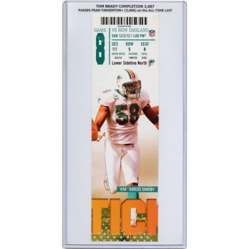 Tom Brady #3,687 PASSES FRAN TARKENTON 2012 Dolp..