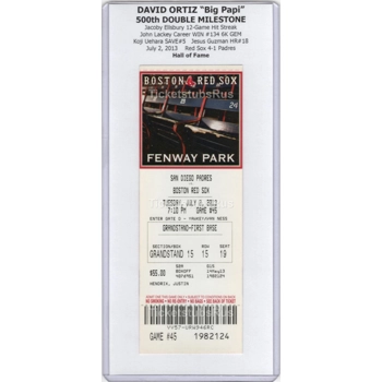 David Ortiz 500th DOUBLE MILESTONE 2B #500 Red S..