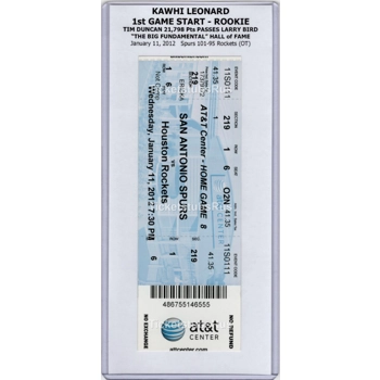 Kawhi Leonard 1st GAME START ROOKIE Spurs Rocket..