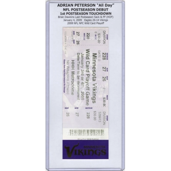 Adrian Peterson NFL POSTSEASON DEBUT 1/4/2009 NF..