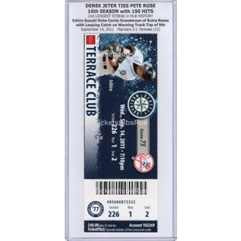 Derek Jeter HIT STREAK TIES PETE ROSE 2011 Marin..