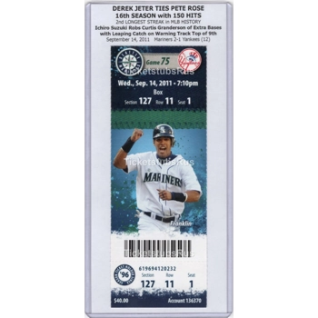 Derek Jeter HIT STREAK TIES PETE ROSE 2011 Marin..