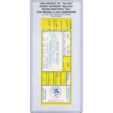 Ken Griffey Jr THE BRAWL @ KINGDOME HOF 1990 Mariners Brewers 6/30 Full Ticket