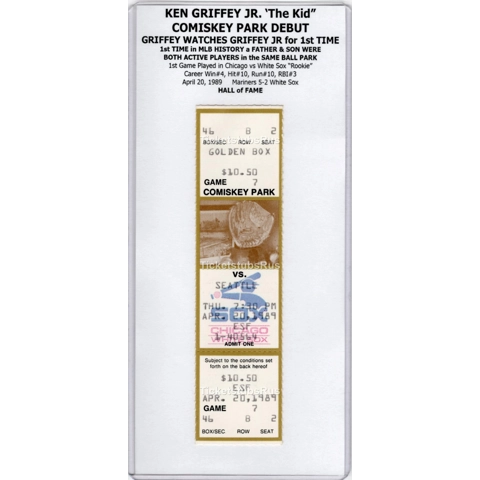 Ken Griffey Jr COMISKEY PARK DEBUT 1989 White Sox Mariners 4/20 Full Ticket RARE