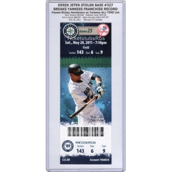 Derek Jeter SB #327 BREAKS YANKEES RECORD 2011 M..