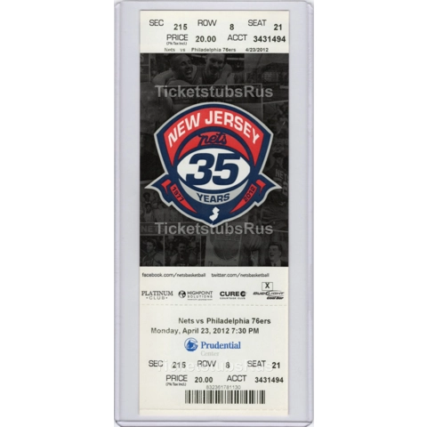 LAST & FINAL NETS GAME PLAYED in New Jersey 2012 Nets vs 76ers 4/23 Full Ticket