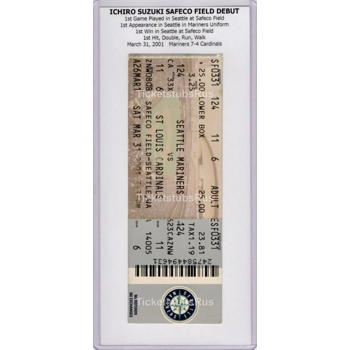 IIchiro Suzuki 1st GAME SEATTLE DEBUT 2001 Marin..
