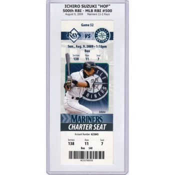 Ichiro Suzuki 500th RBI Mariners Rays 8/9/2009 F..
