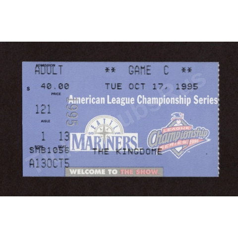 1995 ALCS Gm-5 SERIES CLINCHER 10/17 BAERGA HR Mariners Indians Ticket Stub