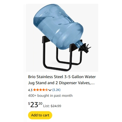 5 gallon water jug stand
