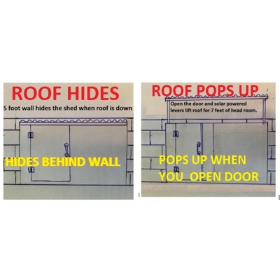 Shed 4 feet wide 8 long with popup roof