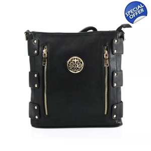 Ladies Logo Design Patterned Cross Body Bag Wome..