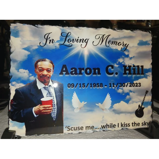 product Image for Personalized Memorial Photo Slate – Custom Remembrance Keepsake.
