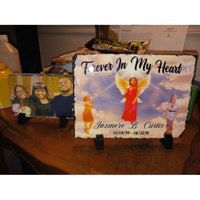 Additional Image for Personalized Memorial Photo Slate – Custom Remembrance Keepsake.