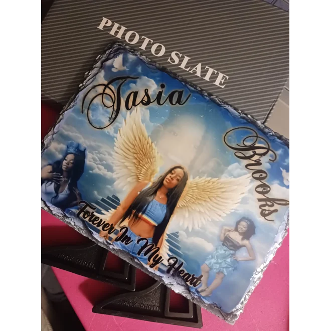 Additional Image for Personalized Memorial Photo Slate – Custom Remembrance Keepsake.