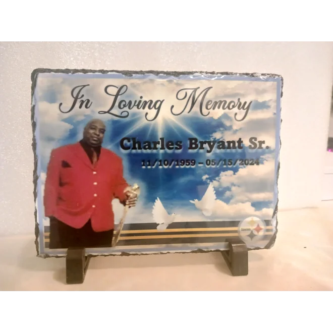 Additional Image for Personalized Memorial Photo Slate – Custom Remembrance Keepsake.